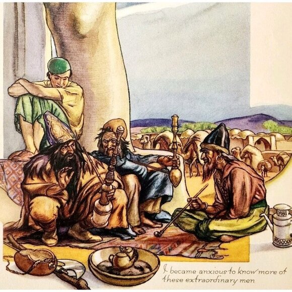 1937 Persian Art Hajji Baba H**kah Camels Cyrus Baldridge Plate Print DWSS22 - Picture 1 of 2
